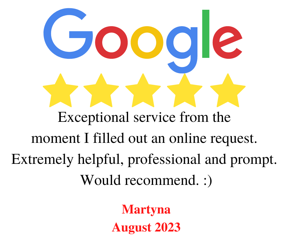 Hire Here Dublin 5 star Google Review August  2023